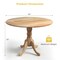 Wooden Dining Table with Round Tabletop and Curved Trestle Legs